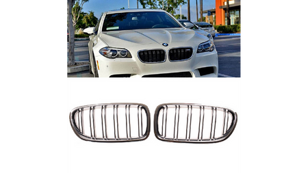 Grill sportowy podwójne żeberka Chrome & Black BMW 5 F10 F11 2010-2018