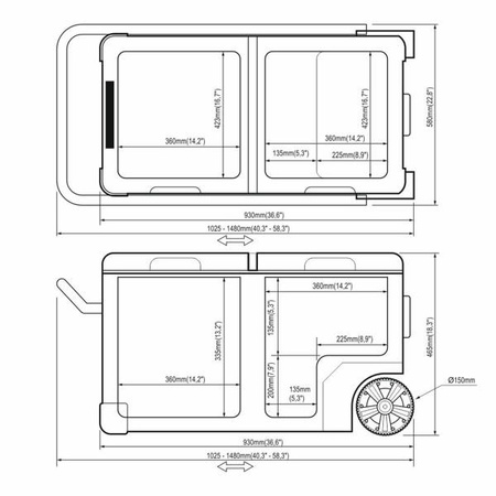  Lodówka kompresorowa Yeticool TX95 DualZone