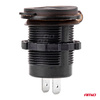 Wodoodporna ładowarka z gniazdami i testerem napięcia 2x USB 12V 24V MOD-06 AMIO-02856