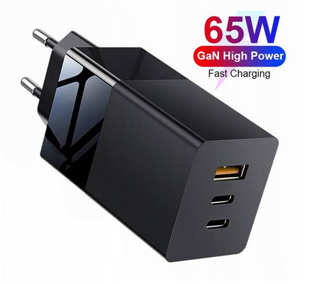 Szybka ładowarka zasilacz 3xUSB 65W QC3.0+ PD3 PPS