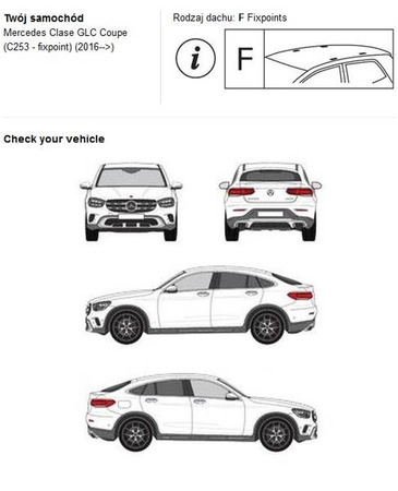Bagażnik dachowy Mercedes GLC COUPE C253 Dark