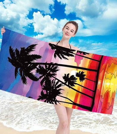 RĘCZNIK PLAŻOWY KĄPIELOWY 100 X 180 CM MIKROFIBRA DUŻY SZYBKOSCHNĄCY MIĘKKI KOLOROWY