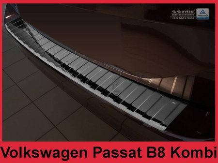 Nakładka na zderzak tylny Volkswagen Passat B8 Kombi (Czarna-Lustro)