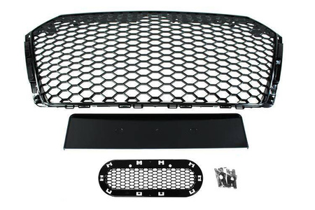 GRILL AUDI A4 B9 RS-STYLE GLOSS BLACK (2016+) PDC