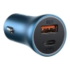 Ładowarka samochodowa Baseus Golden Contactor Pro, USB + USB-C, QC4.0+, PD, SCP, 40W (niebieska) + kabel USB-C do Lightning 1m (niebieski)