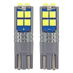 Żarówki LED W5W CANBUS 10SMD 3030 T10 12V 24V AMIO-02447