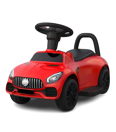 JEŹDZIK PCHACZ POJAZD CZERWONY PODNÓŻEK PEDAŁ GAZU DŹWIĘKI UCHWYT NA BATERIE DO ZABAWY JAZDY DLA DZIECI