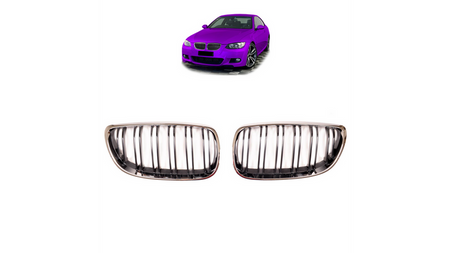 Grill sportowy podwójne żeberka Chrome & Black BMW 3 E92 E93 przed liftem 2005-2010