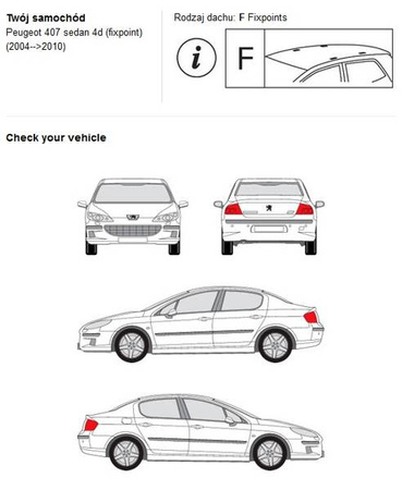 Bagażnik dachowy Airo Fix Dark Peugeot 407 sedan