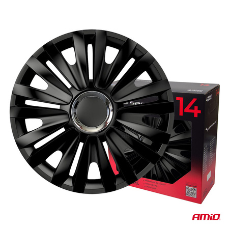 Kołpaki samochodowe 4szt. komplet Royal czarne 14" cali COLOR BOX