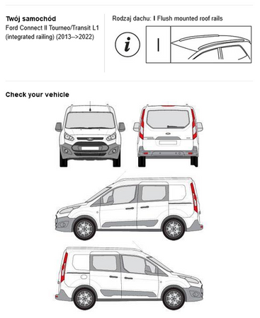Bagażnik dachowy CRUZ S-FIX Ford Connect II Turneo/Transit