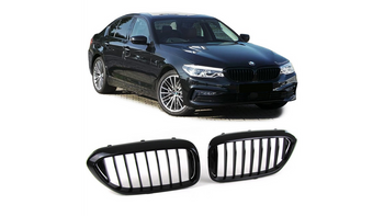 Grill sportowy pojedyncze żeberka Gloss Black  BMW 5 (G30, F90) Sedan (G31) Touring przed liftem 2017-2020
