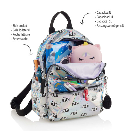 Mały holograficzny plecak Miquelrius - Panda 5L