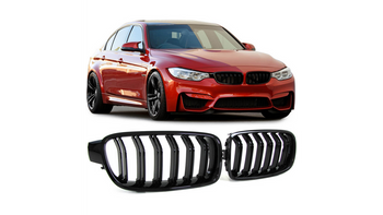 Grill sportowy podwójne żeberka Gloss Black BMW 3 F30 F31 2011-2019