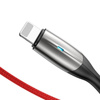 Kabel USB na Lightning z diodą LED Baseus Horizontal 2.4A 1m czerwony