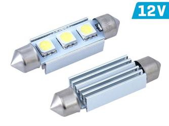 Żarówka VISION Festoon SV8.5 41mm 12V 3x 5050 SMD LED, CANBUS, biała, 2 szt.
