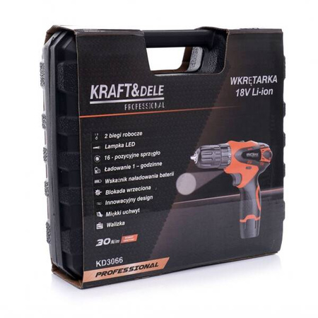 Wkrętarka wiertarka 18V Li-ion KD3066