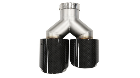 Końcówka Tłumika 101mmx2 wejście 63mm Prawa Carbon Gloss
