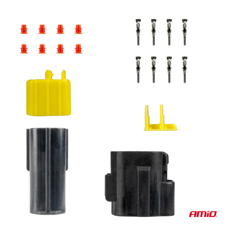 Złącze elektryczne wodoodporne zestaw 4 PIN 2.2mm AMIO-04348