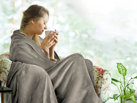 KOC ELEKTRYCZNY GRZEJĄCY 180 X 160 DUŻY MIĘKKI CIEPŁY BEŻOWY Z PILOTEM DWUOSOBOWY Z TIMEREM