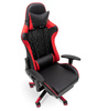 FOTEL GAMINGOWY Z PODNÓŻKIEM CZERWONY KUBEŁKOWY PIKOWANY BIUROWY MASAŻER GRACZA OBROTOWY NOWOCZESNY DLA GRACZA