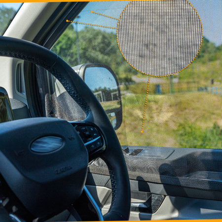 Moskitiery szyb drzwi przednich Renault Trafic II FL/JL 2001-2014