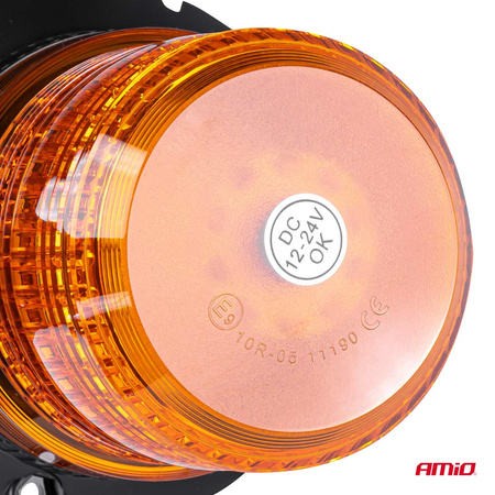 Lampa ostrzegawcza błyskowa kogut 80 LED magnes R10 12V 24V W14M AMIO-01503