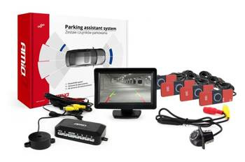 Zestaw czujników parkowania TFT01 4,3" z kamerą HD-305 LED 4 sensory czarne wewnętrzne