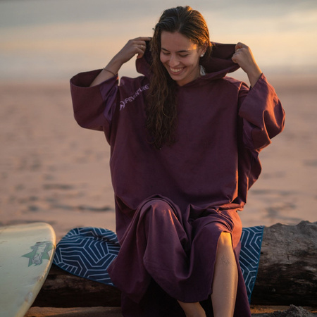 Ręcznik kąpielowy, ponczo z kapturem Lifeventure - Blackcurrant