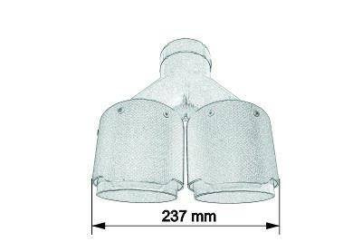 Końcówka tłumika 114mmx2 wejście 76mm Carbon Mat