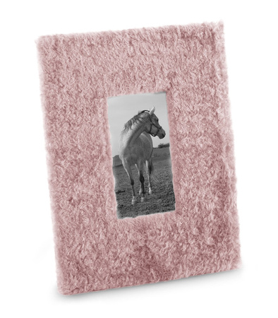 RAMKA NA ZDJĘCIE 21 X 26 CM FUTRZANA DESIGNERSKA REGULOWANA OZDOBNA DO WNĘTRZ