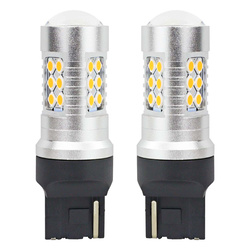 Zarówki LED CANBUS 3030 24SMD T20 7440 WY21W Pomarańczowa 12V/24V
