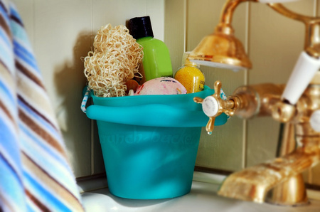 Składane wiaderko do wody i piasku Scrunch Bucket - Pudrowy Róż