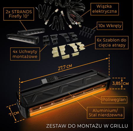 LED BAR Zestaw lamp oświetlenie LED w grill do VW CALIFORNIA T6 2015-2019