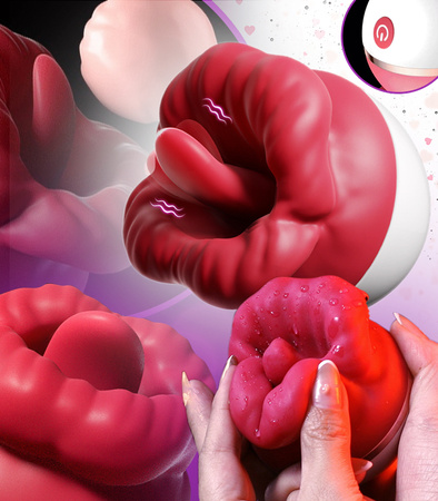 MASAŻER EROTYCZNY USTA Z JĘZYKIEM WIBRATOR MASTURBATOR 3 POZIOMY PRĘDKOŚCI 5 POZIOMÓW CZĘSTOTLIWOŚCI WODOODPORNY