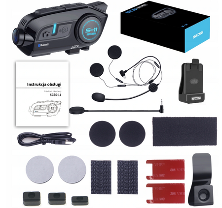 Interkom motocyklowy kamera 2K IMX335 SONY WIFI BT