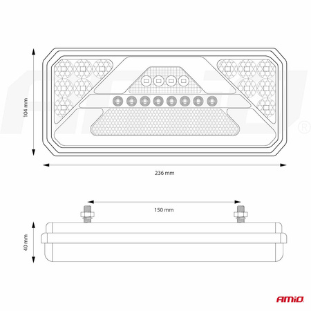Lampa tylna zespolona LED RCL-02-R dynamiczna prawa AMIO-02365