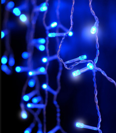 LAMPKI ZEWNĘTRZNE SOPLE 500 LED NIEBIESKIE 20M EFEKT FLASH KURTYNA GIRLANDA OŚWIETLENIE ŚWIĄTECZNE