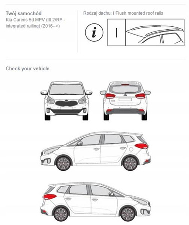 Bagażnik dachowy belki Kia Carens 5d MPV III.2/RP