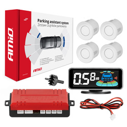 Czujniki parkowania cofania białe LED 3D AMIO-03188