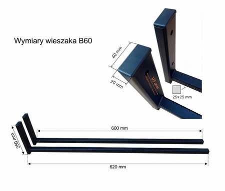 Wieszak samochodowy B60 na BOX dachowy