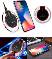 ŁADOWARKA INDUKCYJNA BEZPRZEWODOWA SZYBKIE ŁADOWANIE QI LED