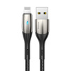 Kabel USB na Lightning z diodą LED Baseus Horizontal 2.4A 0.5m czarny