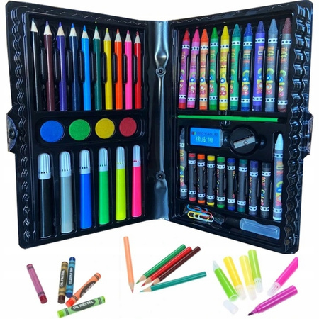 ZESTAW ARTYSTYCZNY KREDKI FARBKI DO MALOWANIA 48 SZT W WALIZCE DLA DZIECI