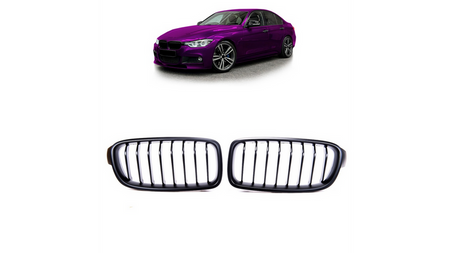 Grill sportowy pojedyncze żeberka Matt Black BMW 3 F30 F31 2011-2019