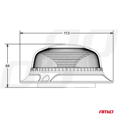 Lampa ostrzegawcza błyskowa mini kogut 18 LED magnes niska R65 R10 12V 24V W21m AMIO-02925