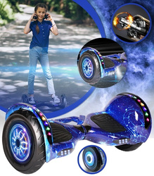 DESKOROLKA ELEKTRYCZNA HOVERBOARD DESKA BLUE STARRY SKY 10” DUŻE KOŁA ŚWIECĄCE LED BLUETOOTH MUZYKA DLA DZIECI MŁODZIEŻY DOROSŁYCH