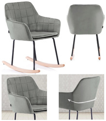 KRZESŁO ISLA BUJAK TAPICEROWANE NOWOCZESNE GLAMOUR PIKOWANE WELUR