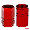 Aluminiowe nakrętki na wentyle kapturki czerwone 4 szt AMIO-02238