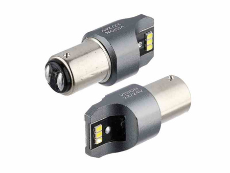 Żarówka VISION P21/5W BAY15d 12/24V 6x 3020 SMD LED, nonpolar, CANBUS, biała, 2 szt.